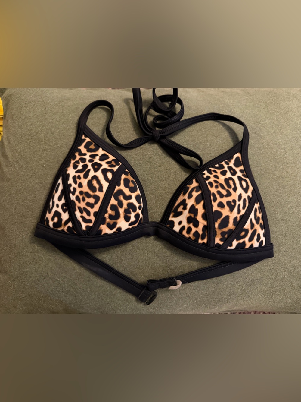 PINK Victoria's Secret Leopard Print Triangle Bikini Top